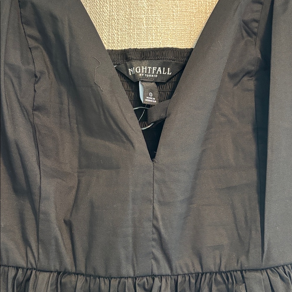 Size 0 Torrid Nightfall metal detail midi dress lightweight cotton NWT - Picture 3 of 8